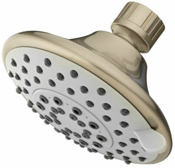 HomePointe 228628 Adjustable Fixed Wall Shower Head, 5-Spray Setting,Brsh-Nickel