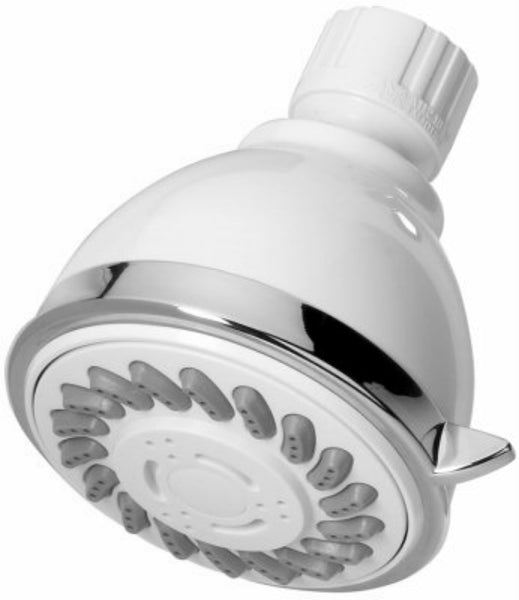HomePointe 228623 Adjustable Fixed Wall Shower Head, Plastic, White