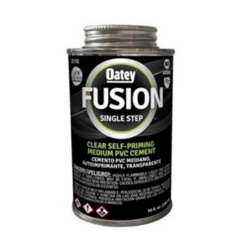 Oatey® 32192 Fusion Single-Step Self-Priming Medium PVC Cement, Clear, 10 Oz