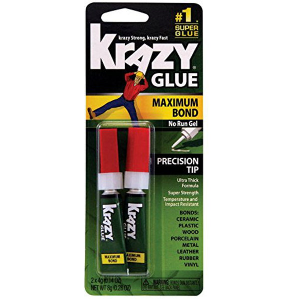 Krazy Glue® KG817 Maximum Bond No Run Gel w/ Precision Tip, Clear, 4 Gram, 2 Pack