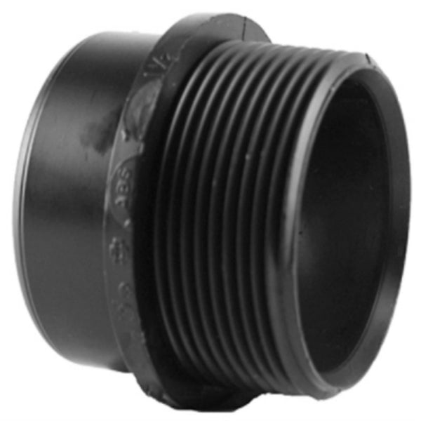 Charlotte Pipe ABS-00103-1000 Black ABS/DWV Fitting Adapter, Spigot x MIP, 2"