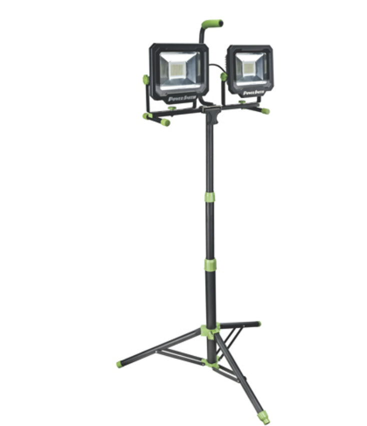 PowerSmith® PWL21100TS Dual-Head LED Work Light with Tripod, 100W, 10000 Lumen