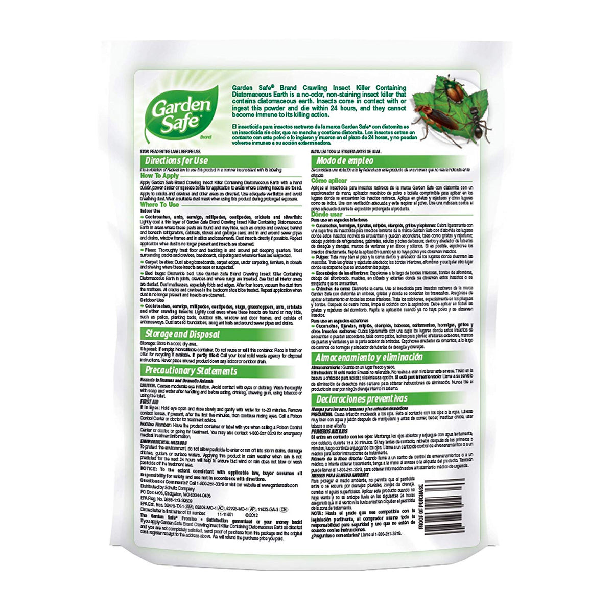 Garden Safe HG-93186 Crawling Insect Killer Containing Diatomaceous Earth, 4 Lb