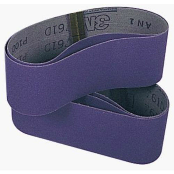 3M 81413 Regalite Resin Bond Power Sanding Belt, 100 Grit, 3" x 24", Purple