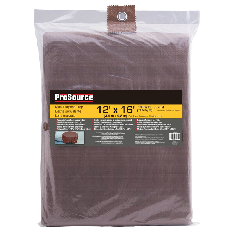 Prosource T1216BB90 Lightweight Medium Duty Poly Tarp, 5 Mil, 12' x 16'