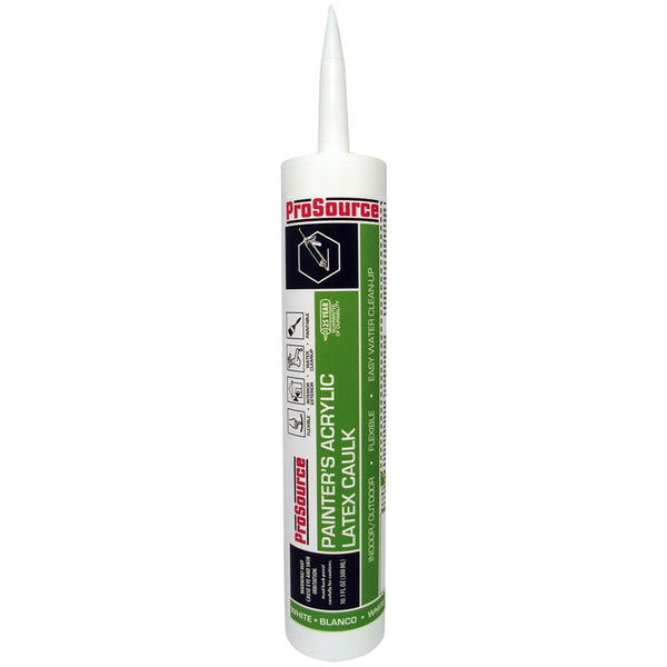 Prosource 78500CA Latex Acrylic Caulk, White, 10 Oz