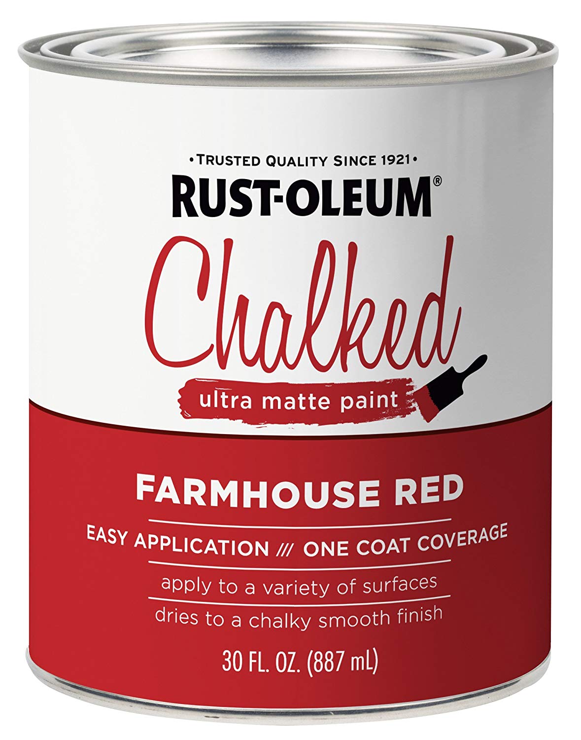 Rust-Oleum 329211 Chalked Ultra Matte Paint, Farmhouse Red, 30 Oz