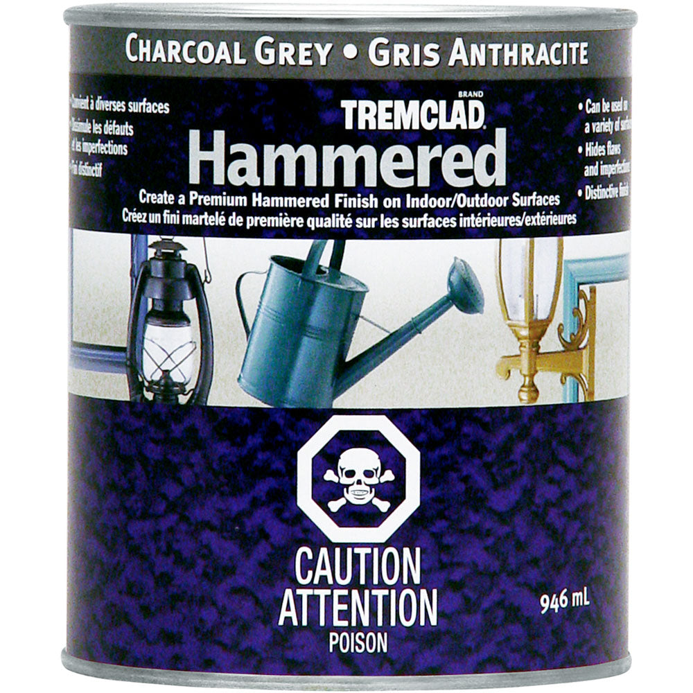 Tremclad 254835 Gloss Metal Hammered Finish, Charcoal Grey, 946 mL