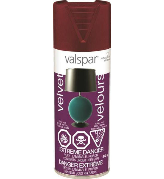 Valspar 66205C Interior Velvet Spray Paint, Dark Red, 12 Oz