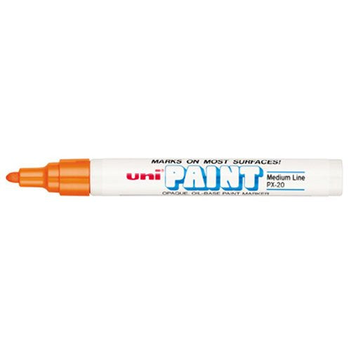 Uni-Paint 63607 Medium Point PX-20 Opaque Oil-Base Paint Marker, Orange