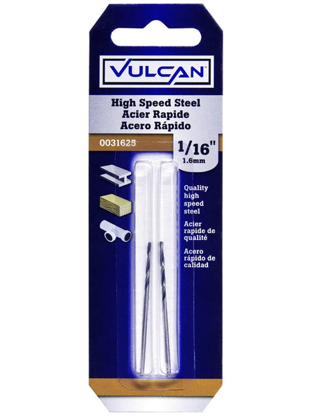 Vulcan 230191OR Straight Shank Jobber Length Drill, High Speed Steel