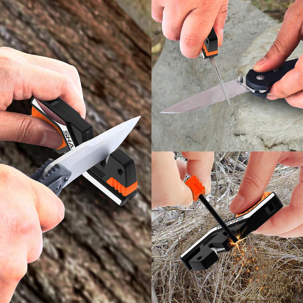 Sharpal 6-in-1 Pocket Knife Sharpener & Survival Tool, with Fire
