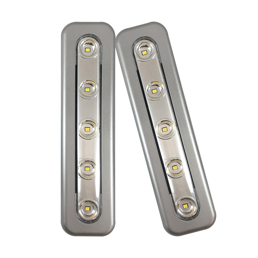 Westek 71187CC-T2 LED Mini Task Bar Lights, Silver, 2-Pack