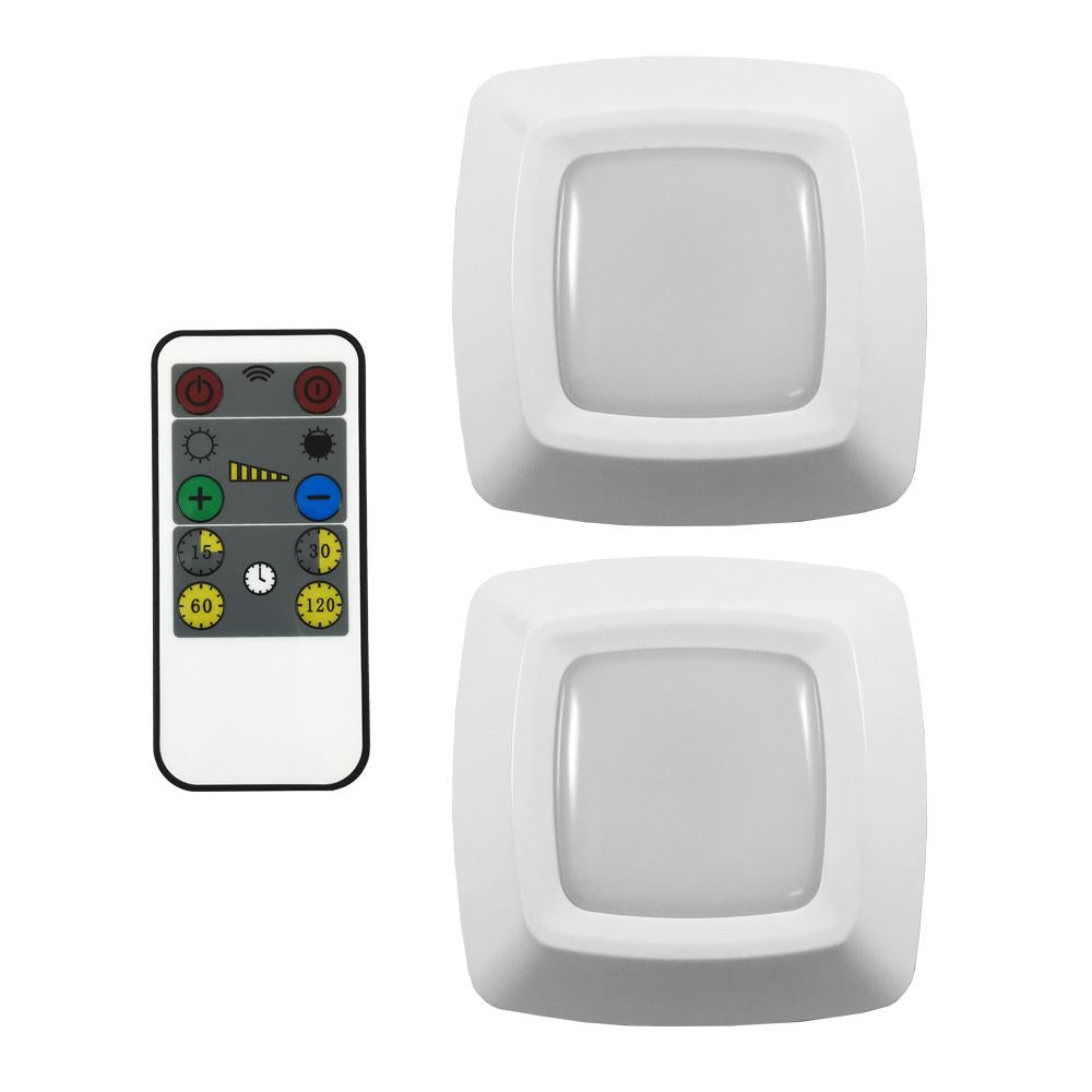 Westek LW2205W-N2  LED Pucks with RF Remote Control, White, 2-Pack