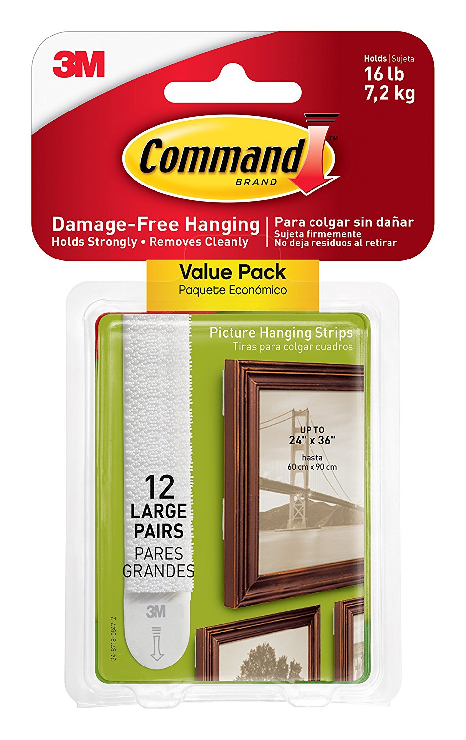 Command White 12 lb Picture Hanging Strips Decorate Damage-Free