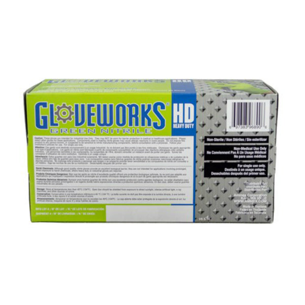 Gloveworks GWGN49100 HD Green Nitrile Latex Free Disposable Glove, 2-XL, 100-Ct