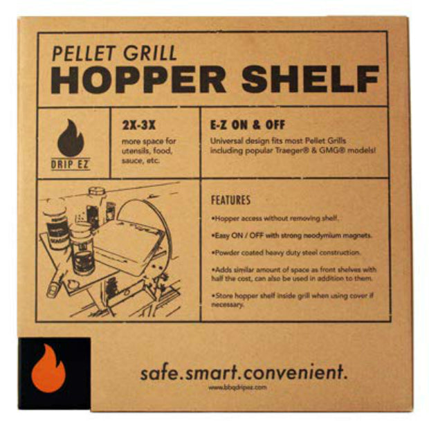 Drip EZ HS-10 Pellet Grill Hopper Shelf, Steel