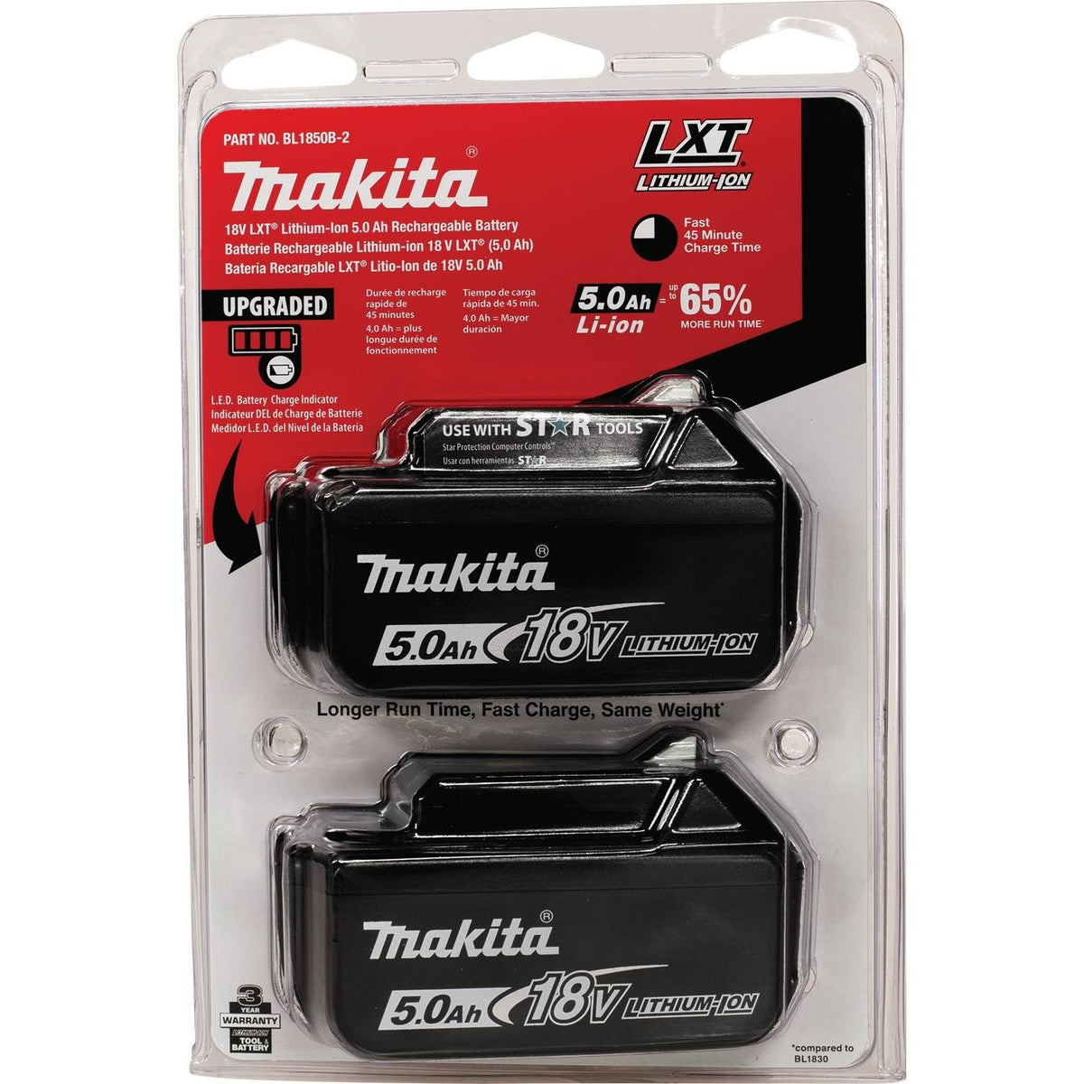 Makita BL1850B 18V LXT® Lithium-Ion 5.0Ah Battery 