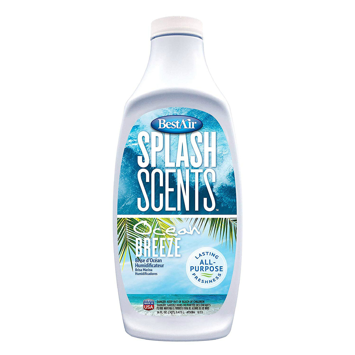 BestAir FSOB-PDQ-6 Splash Scents Humidifier Fragrance, Ocean Breeze, 16 Oz