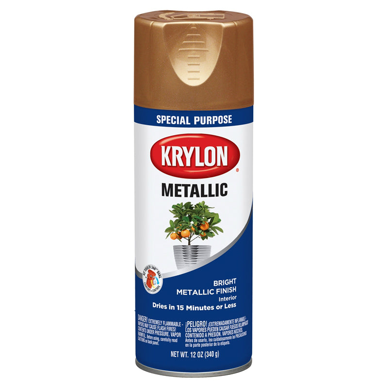 Krylon K05593007 COLORmaxx Spray Paint and Primer for Indoor/Outdoor Use,  Metallic Rose Gold