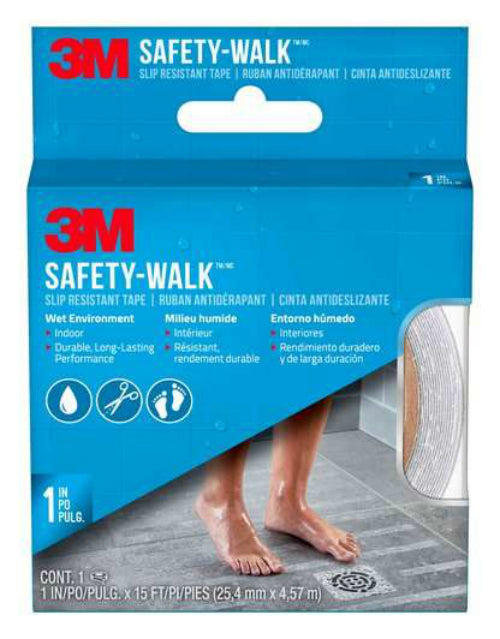 3M 220C-R2X180 Safety-Walk Bathtub & Shower Slip Resistant Tape, Clear, 2"x180"