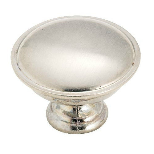 Amerock 14403SCH Round Hollow Cabinet Knob, 1-5/16" Dia, Brushed Chrome