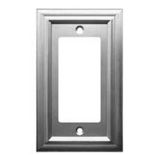 Amertac 94RN Continental 1 Rocker-GFCI Cast Metal Wallplate, Satin Nickel