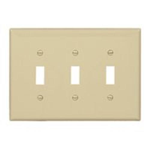 Cooper Wiring PJ3V 3 Gang Unbreak Toggle Plate Ivory, 4.875"X6.75"