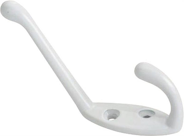 Prosource H6172168W-BC3L-PS Coat And Hat Hooks, Die-Cast Zinc, White