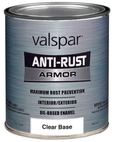 Valspar 044.0021829.005 Clear Base Gloss Anti-rust Armor Paint, Quart