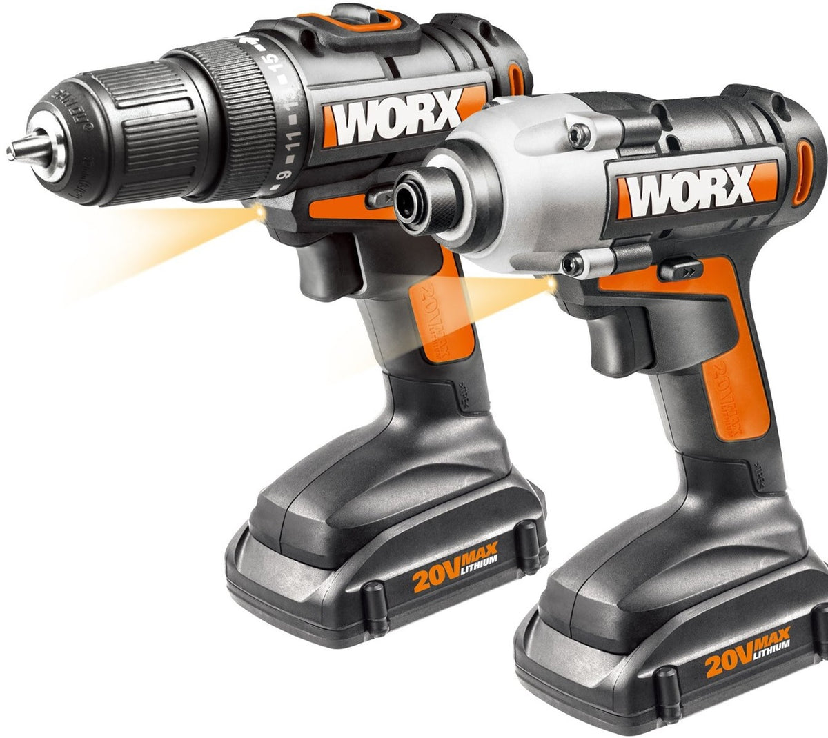 Worx WX916L Drill & Impact Driver Combo, 20 Volt