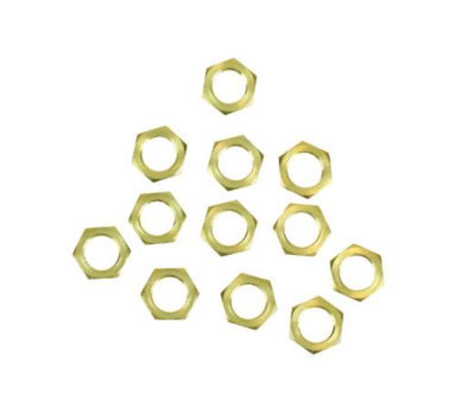 Jandorf 60169 Hex Nuts, 1/8", Brass, Pack-12