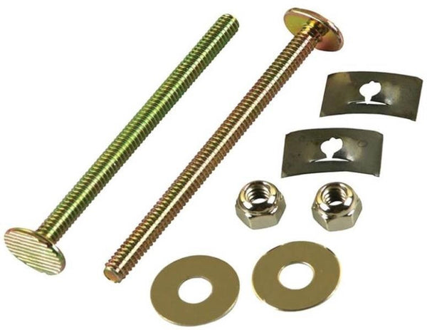 Danco 88920 Closet Bolts with Nuts and Washers, 3-1/2", Brass