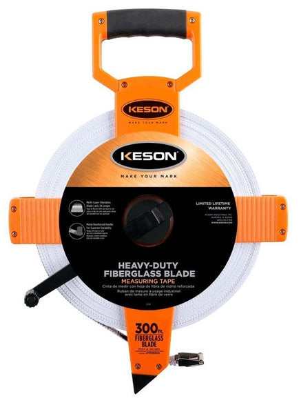 Keson Industries OTR18300 Fiberglass Measuring Tape, 300&#039;