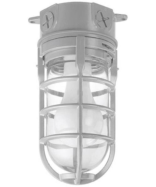 Carlon MCL150C Metal Cage Ceiling Mount Light, Aluminum