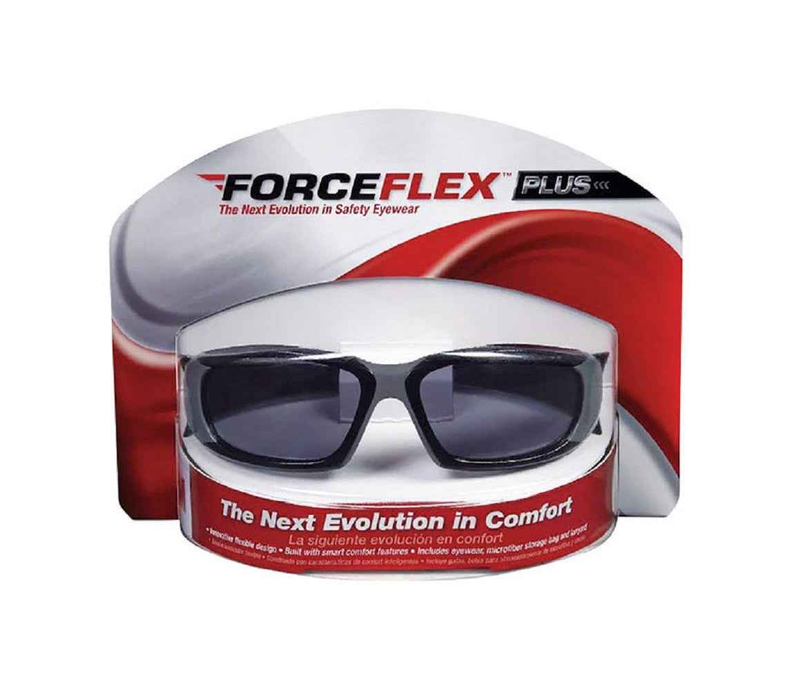 3M 92235H1-DC ForceFlex Safety Glasses, Gray Lens, Black Frame