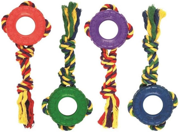 Chomper CTZ100M Tredz Tire Tug & Toss Dog Toy, Assorted Colors