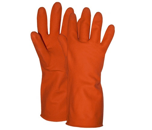 Boss 4708L Orange Latex Lined Gloves, Large, 12"