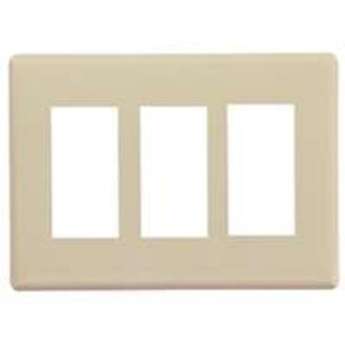 Cooper Wiring PJS263V Decor Screwless Wallplate 3-Gang, Ivory