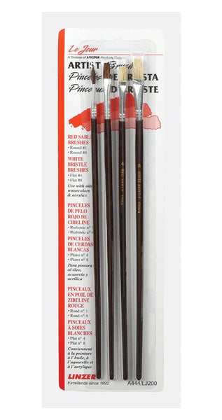 Linzer A444 Artist Art Brush, 4 Piece Set