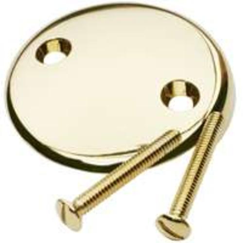 Plumb Pak PP826-11DSPB Two Hole Face Plate with Screws, Polished Brass