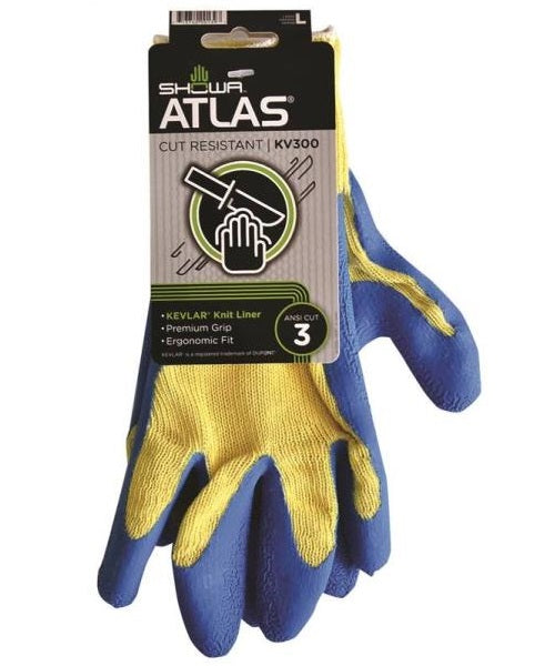 Showa KV300L-09.RT Atlas KV300 Rubber Gloves, Large