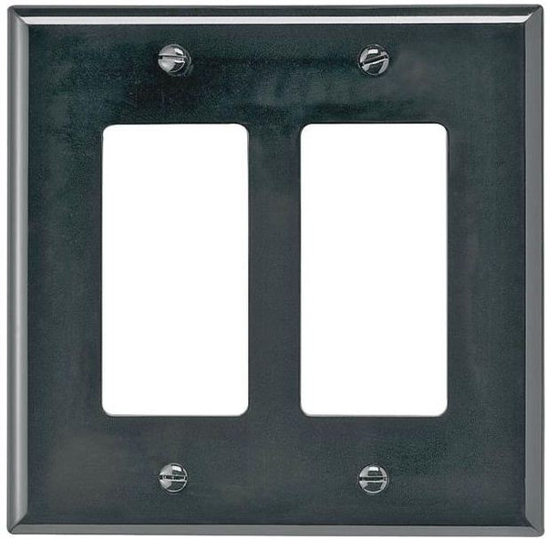 Cooper Wiring PJ262BK Unbreakable Decorator Wall Plate, 2 Gang