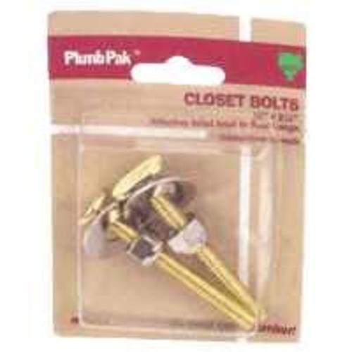 Plumb Pak PP835-170 Toilet Closet Bolt, 5/16" x 2-1/4", Solid Brass