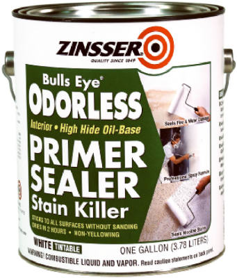 Zinsser 03951 Bullseye Odorless Bright White Odorless Primer, 1-Gallon ...