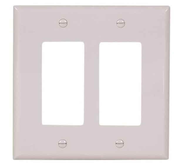 Cooper Wiring PJ262W Unbreak White Decorator Plate, 2 Gang