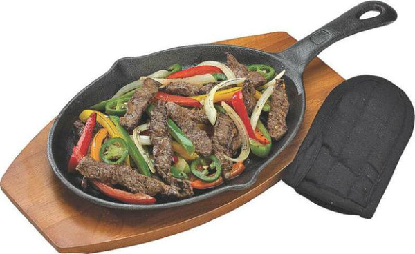 GrillPro 98170 Cast Iron Fajita Pan with Handle Cover