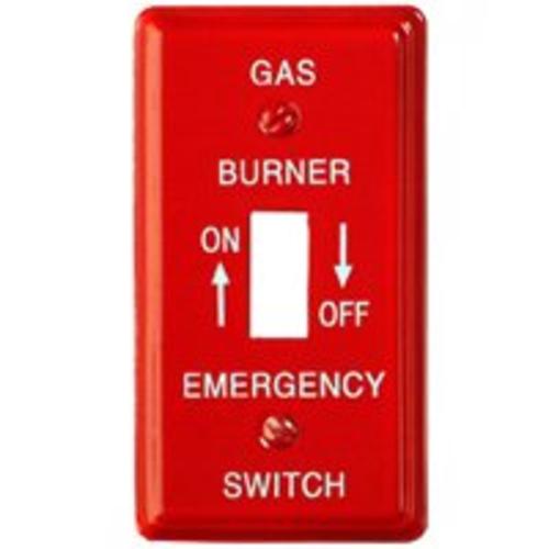 Amertac C976T 1 Toggle Gas Burner Wallplate, Red