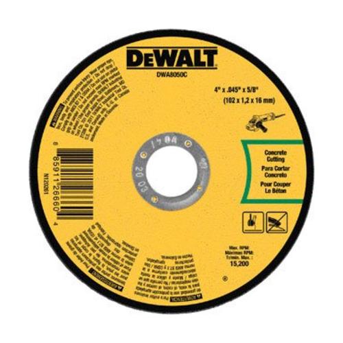 Dewalt DWA8050C Masonry Cut-Off Wheel, 15200 RPM, 4" x .045" x 5/8"