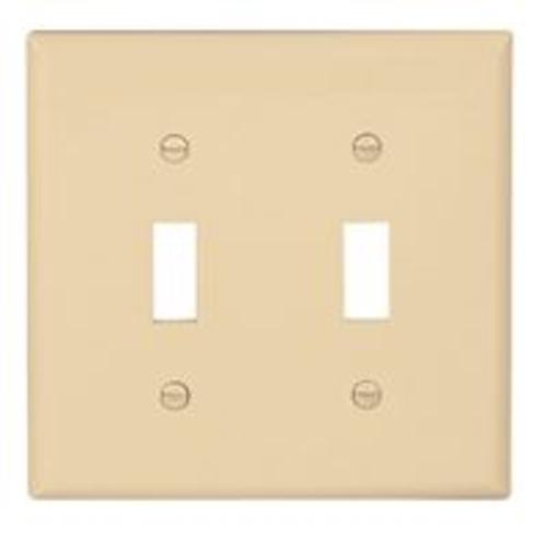 Cooper Wiring 5139V Nylon Ivory Toggle Plate, 2G